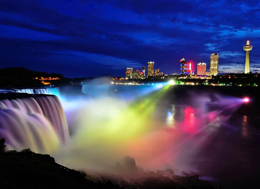 Niagara Falls at Night Niagara Falls USA & Canada Tourism